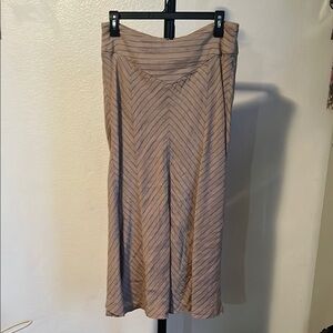 Bandolino Striped Tan and Black Linen Blend Skirt